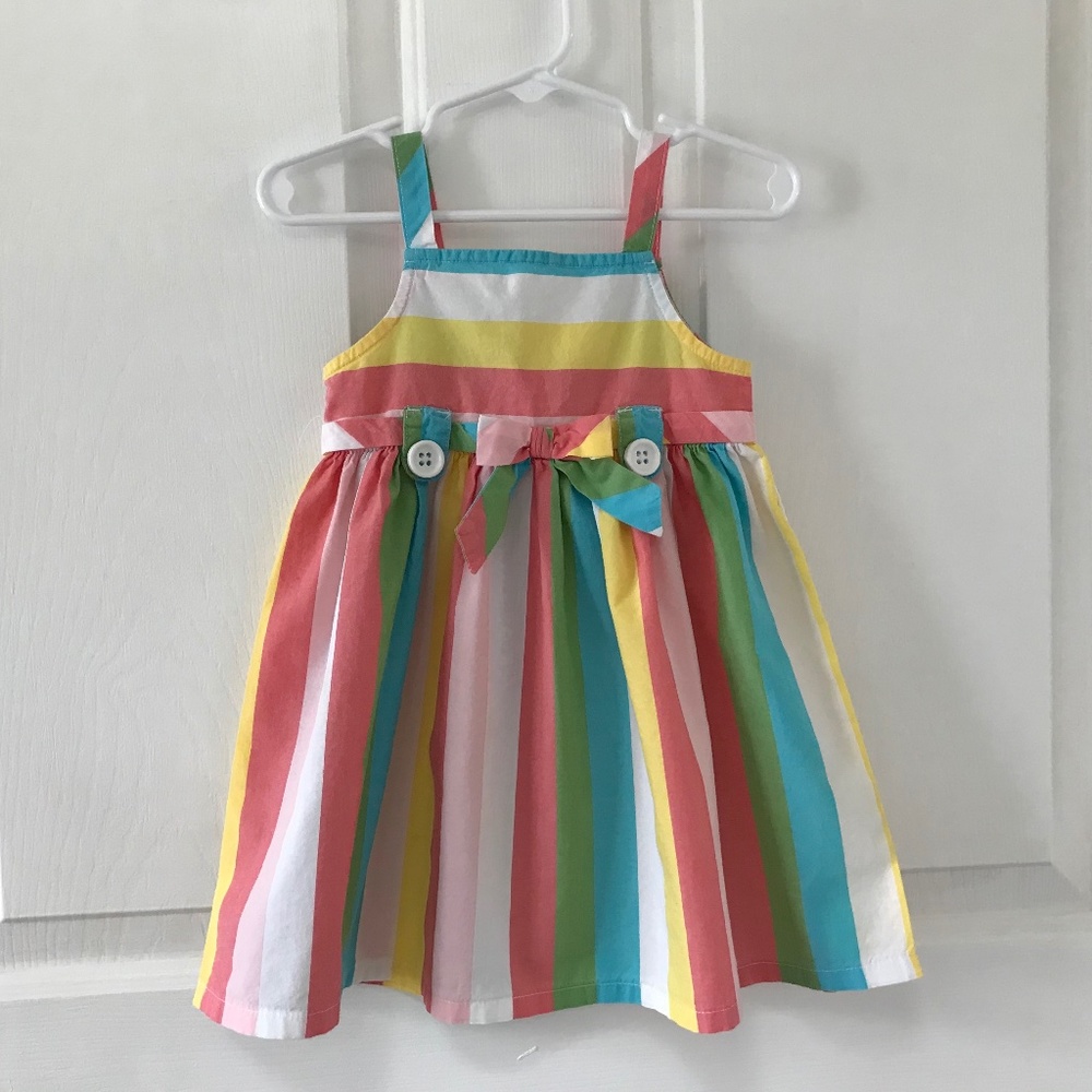 Gymboree striped sleeveless Sundress Girls 12 - 18 months with bottoms bow